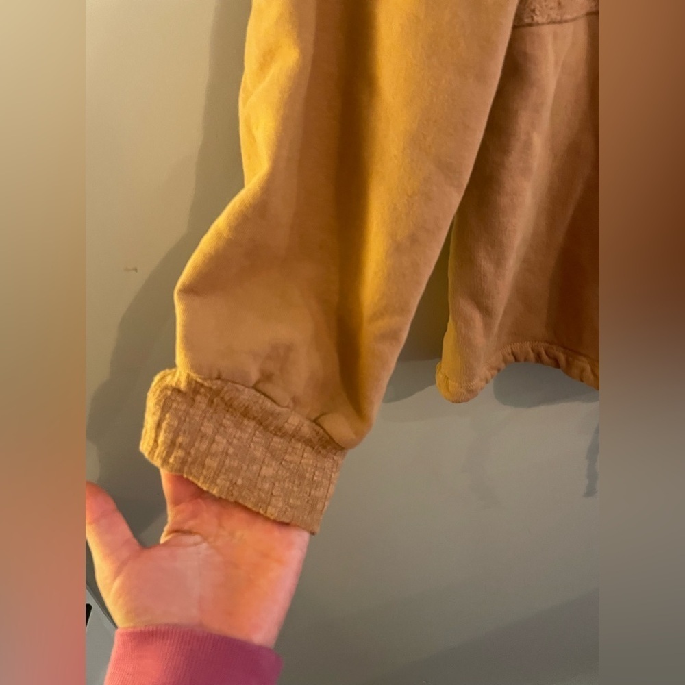 AMADI Orange Textured Crew Neck with Drawstring Bottom - Picture 6 of 7